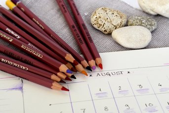 Kalender, der den August zeigt